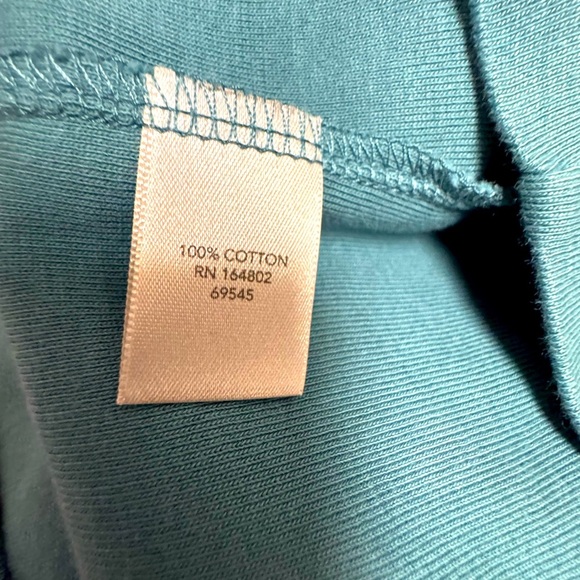 Christopher & Banks Cotton Fitted Teal Long Sleeve Top size Medium - Picture 8 of 9